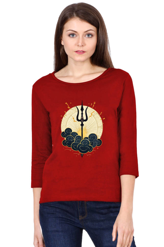 The Ziddi Prints-Trident In Cloud-Round Neck Full Sleeve T-Shirt