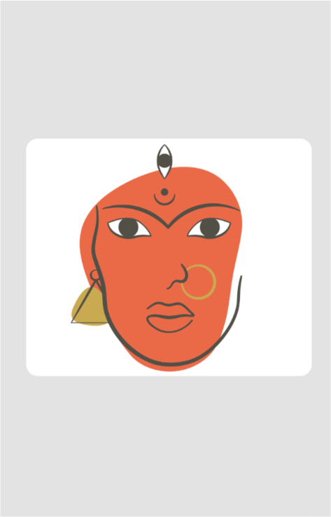 The Ziddi Prints-Durga Ma-Mouse Pad Square