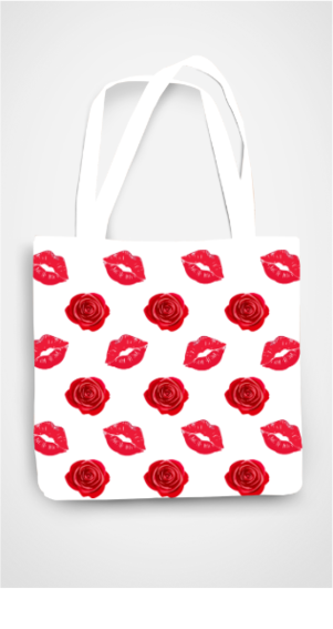 Ziddi Prints - Lips & Roses - AOP Tote bags Zipper – Carry Your Passion with Style