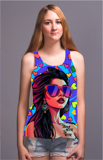 Ziddi Prints – All Over Printed Tank Tops: Keep Kaam Se Kaam