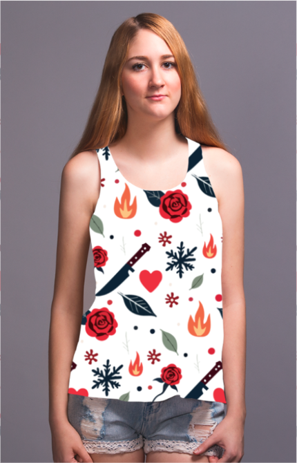 Ziddi Prints - Elements of Desire All Over Printed Tank Top