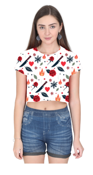 Ziddi Prints' Elements of Desire All Over Print Crop Top