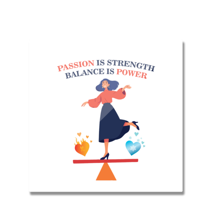 Ziddi Prints - Balance is Power Fridge Magnet