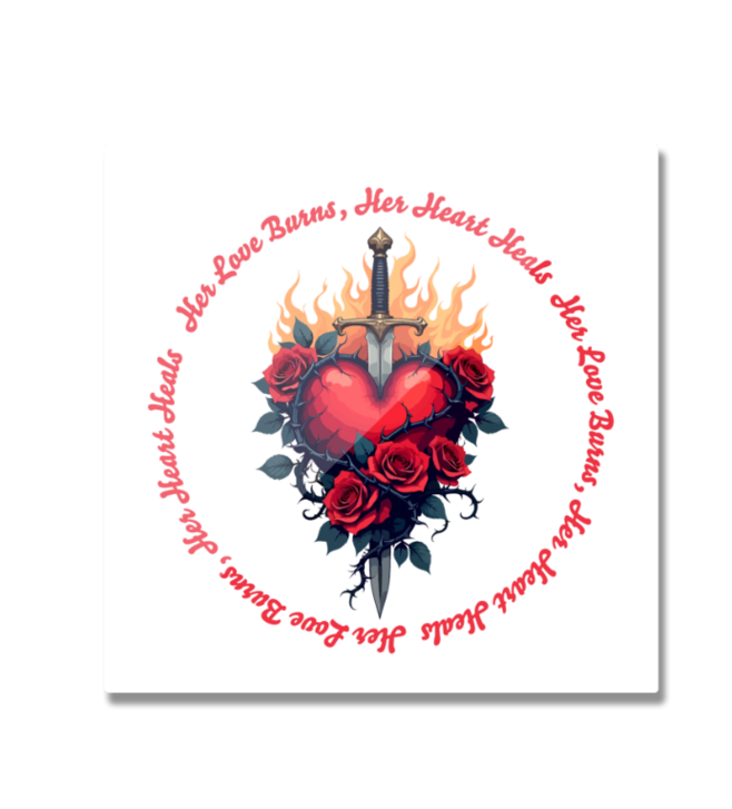 Ziddi Prints - Her Love Burns, Her Heart Heals Fridge Magnet