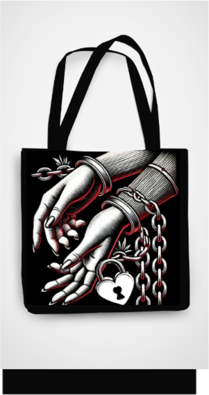 Ziddi Prints - Nerves of Steel - AOP Tote bags Zipper