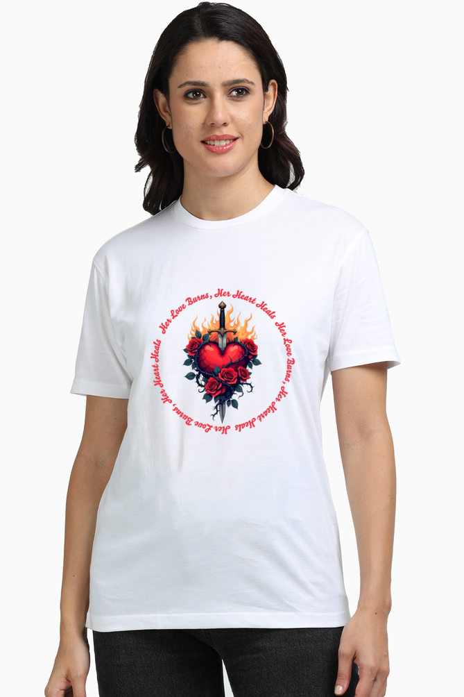 Ziddi Prints - Her Love Burns, Her Heart Heals Supima T-Shirt