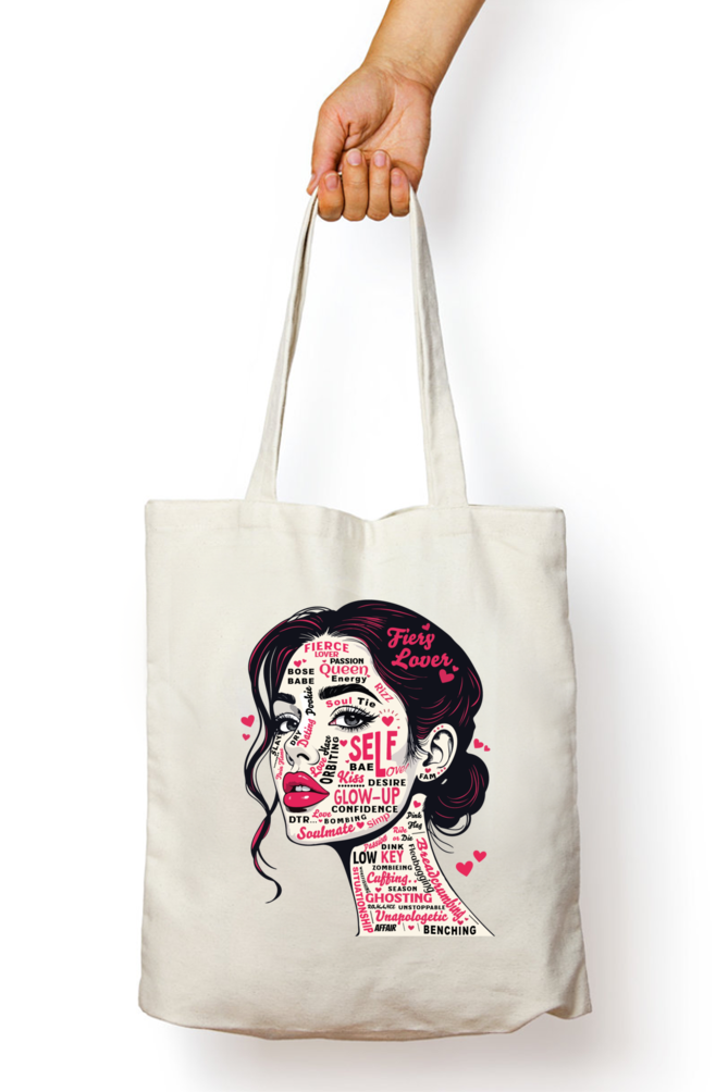 Ziddi Prints – New Age Love Language   Small Tote Bag Zipper