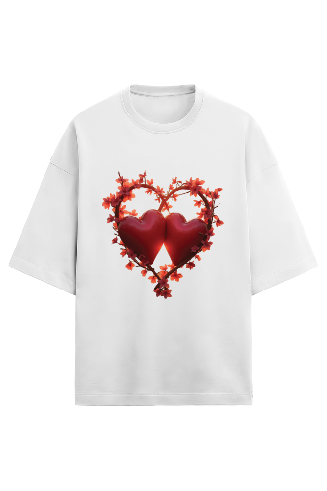 Ziddi Prints Two Hearts on Fire Oversized T-Shirt – Ignite Your Passion with Style