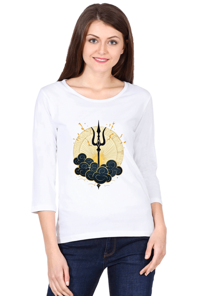 The Ziddi Prints-Trident In Cloud-Round Neck Full Sleeve T-Shirt