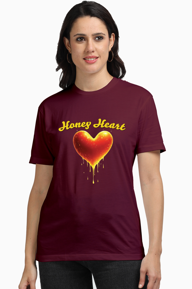 The Ziddi Prints-Honey Heart-Supima Cotton T-Shirt – Celebrate Love with Confidence and Comfort