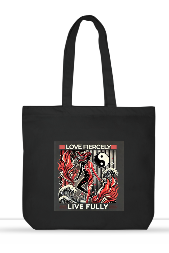 Ziddi Prints – Love Fiercely, Live Fully-Everyday Large Tote Bag