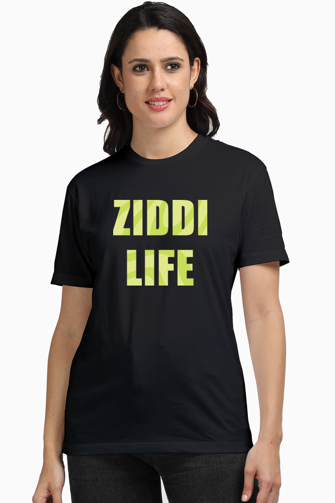 Ziddi Prints -"Ziddi Life"- Supima Cotton T-Shirt – Wear Confidence, Live Boldly