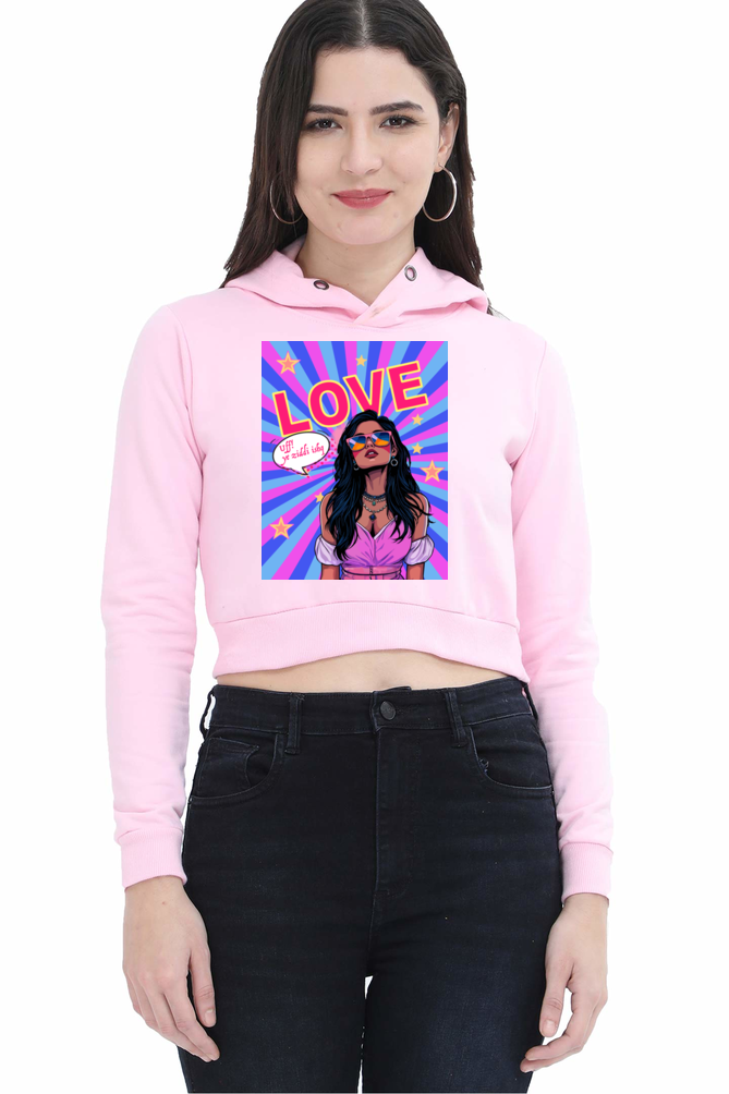 Ziddi Prints – Crop Hoodies: Uff! Ye Ziddi Ishq