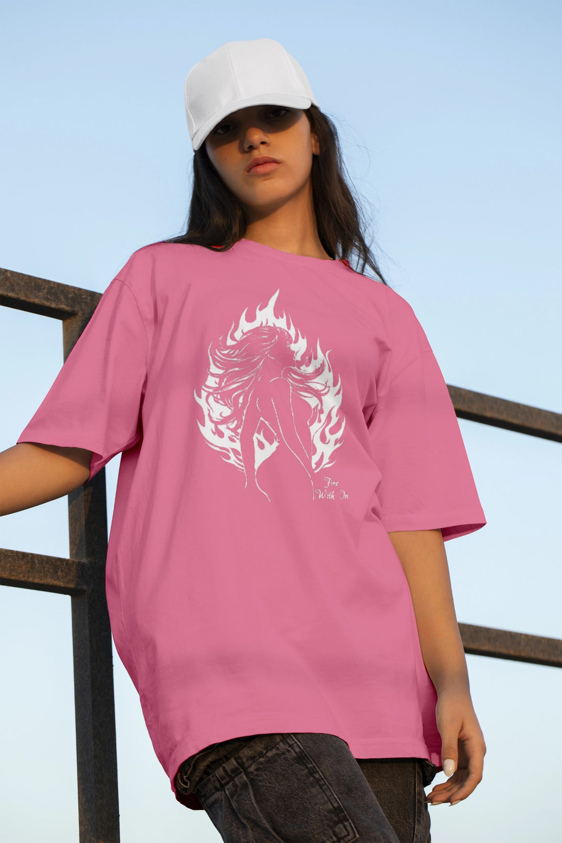 The Ziddi Prints-Fire Within-Terry OverSize T-Shirt