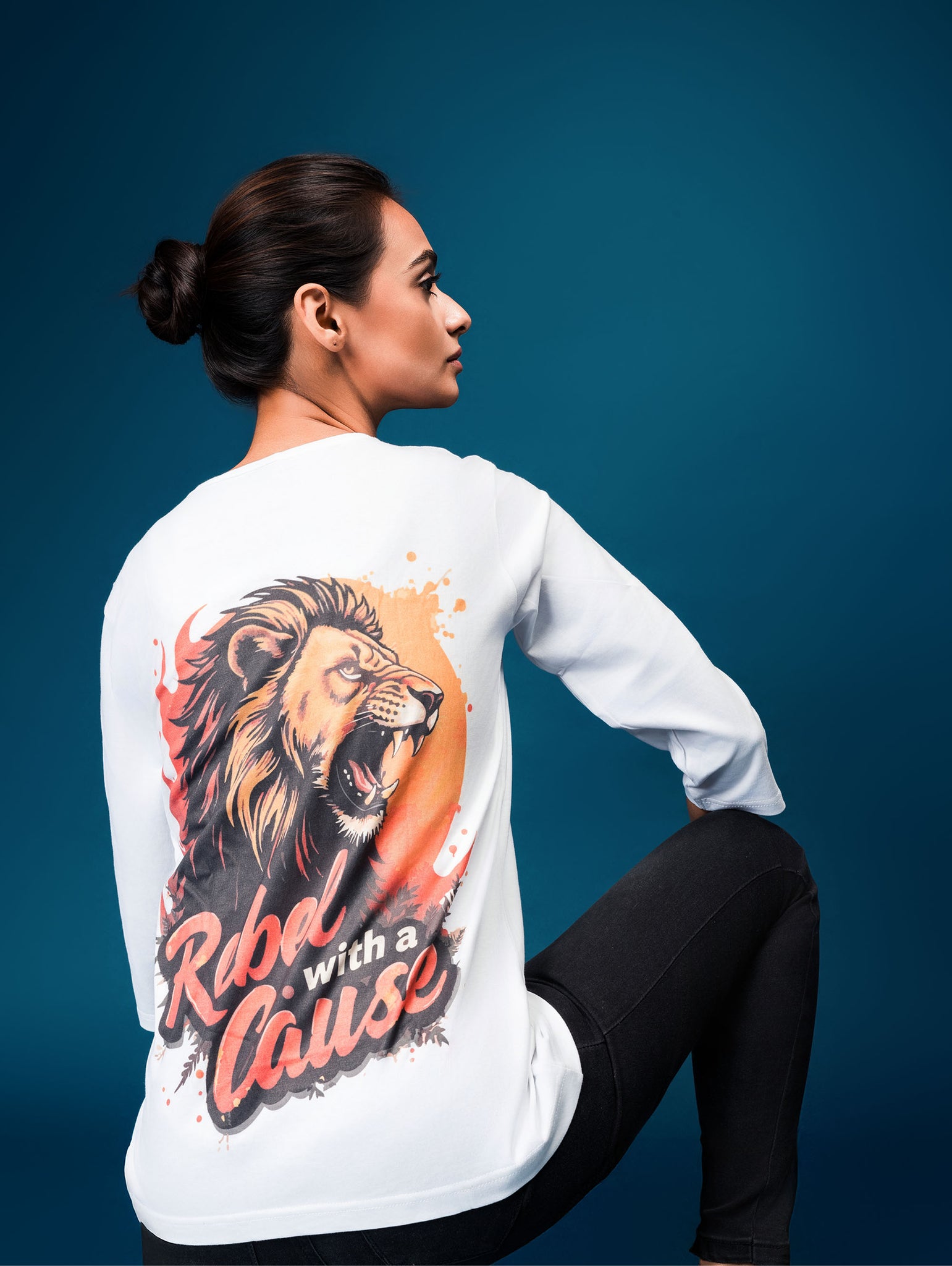 The Ziddi Prints- Rebel with a Cause- Round Neck Full Sleeve T-Shirt