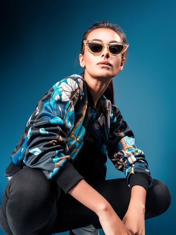 The Ziddi Prints-Sword Pattern- All over print Women's Bomber Jacket