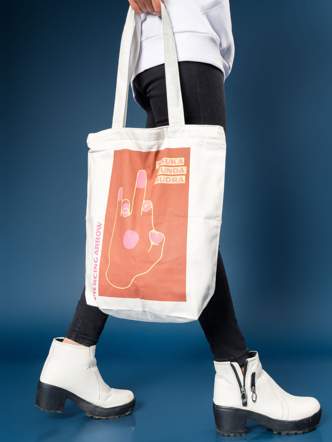 The Ziddi Prints-Combo-ShukaTunda Mudra-OverSize Sweatshirt & Tote Bag Zipper