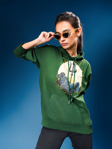 The Ziddi Prints-Trident In Cloud- Hooded Sweatshirt