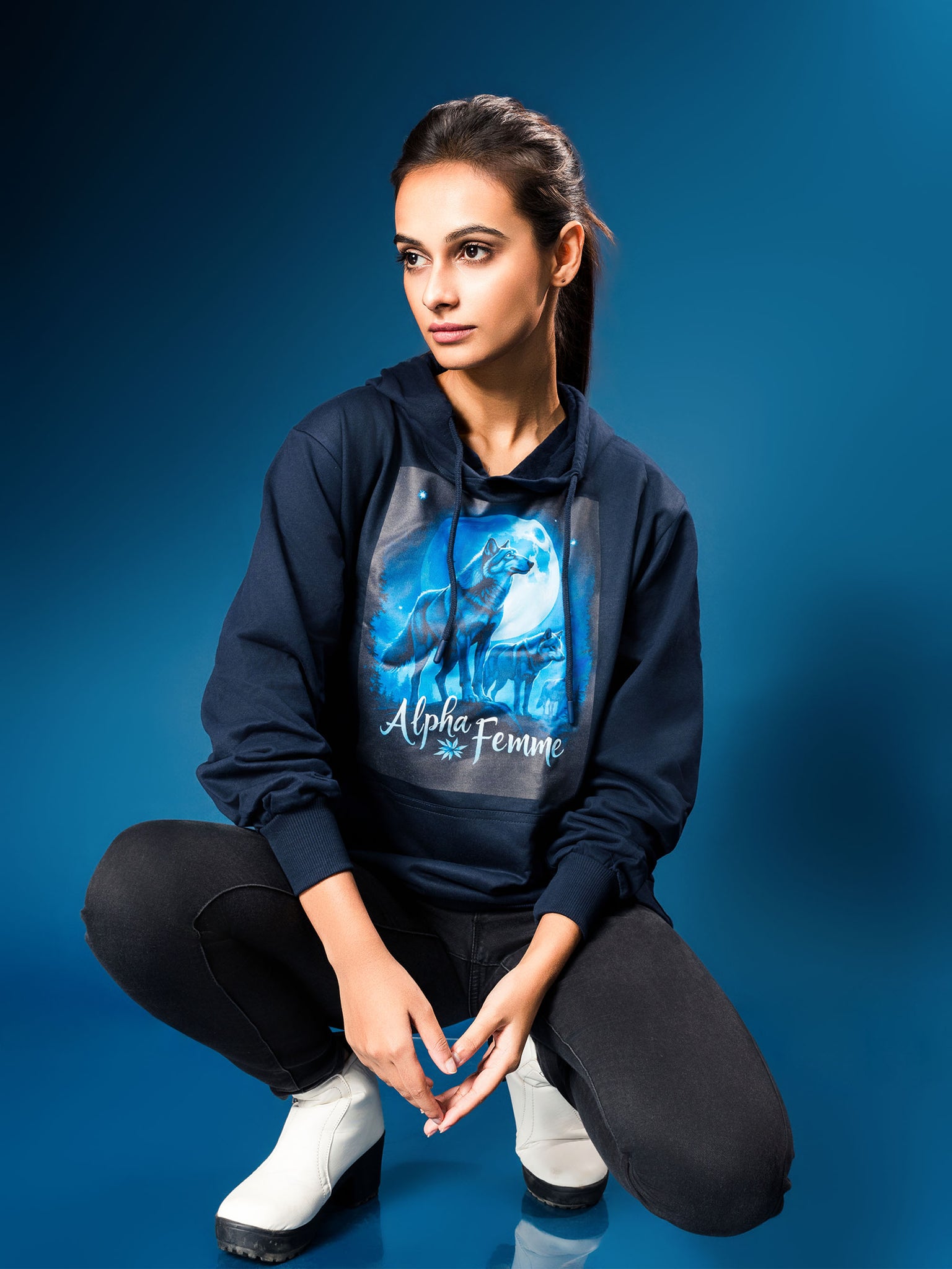 The Ziddi Prints - Alpha Femme- Hooded Sweatshirt