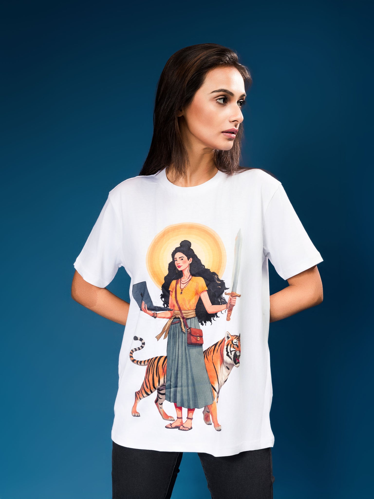 The Ziddi Prints-Modern Woman-Supima Cotton T-Shirt