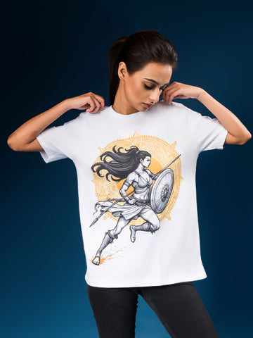 The Ziddi Prints-Warrior Mid Pose-Supima Cotton T-Shirts