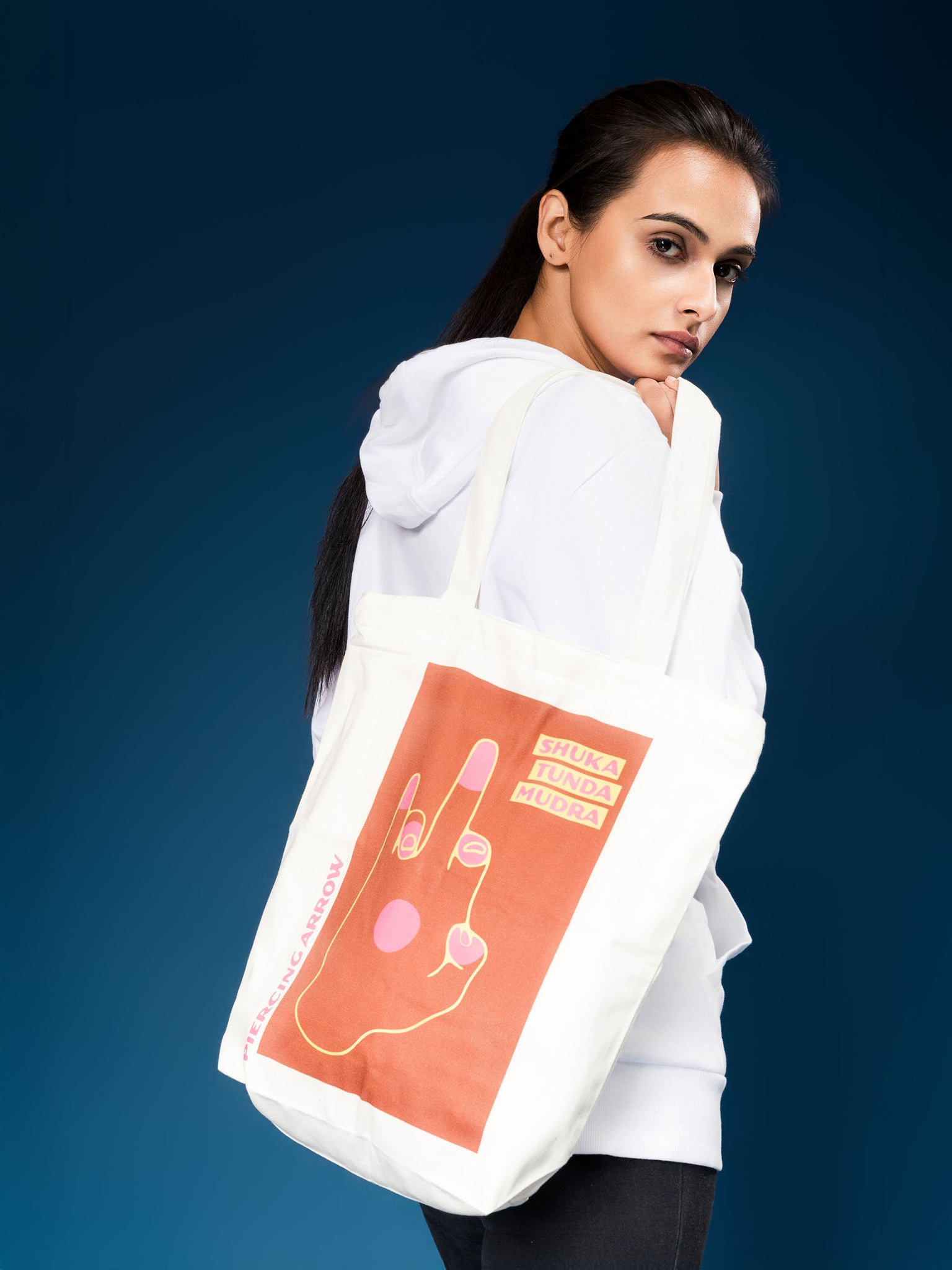 The Ziddi Prints-Combo-ShukaTunda Mudra-OverSize Sweatshirt & Tote Bag Zipper