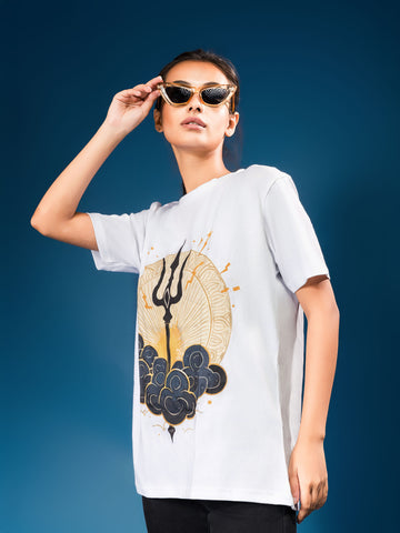 The Ziddi Prints-Trident In Cloud-Supima Cotton T-Shirt