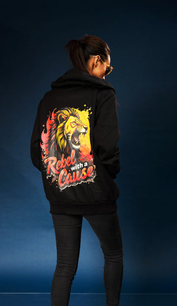 The Ziddi Prints- Rebel with a Cause- OverSize Hooded Sweatshirt