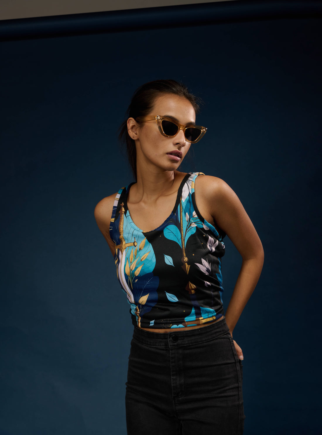 The Ziddi Prints-Sword Pattern-All over Print Crop tank