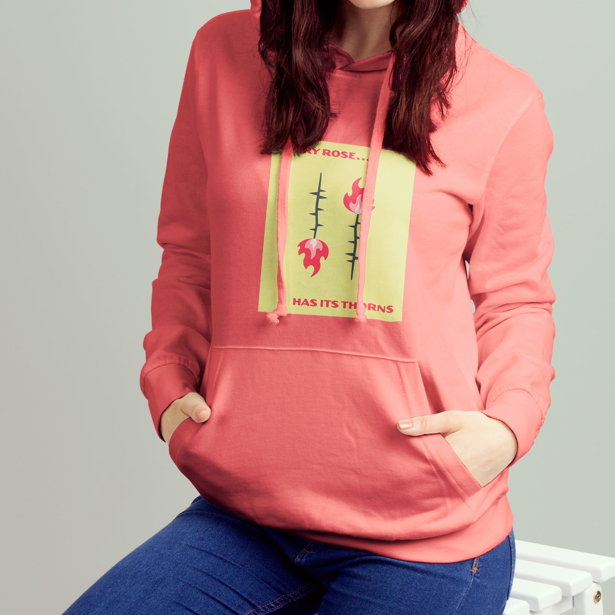 The Ziddi Prints-Thorny Rose- Hooded Sweatshirt