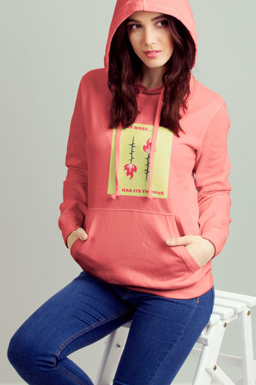 The Ziddi Prints-Thorny Rose- Hooded Sweatshirt