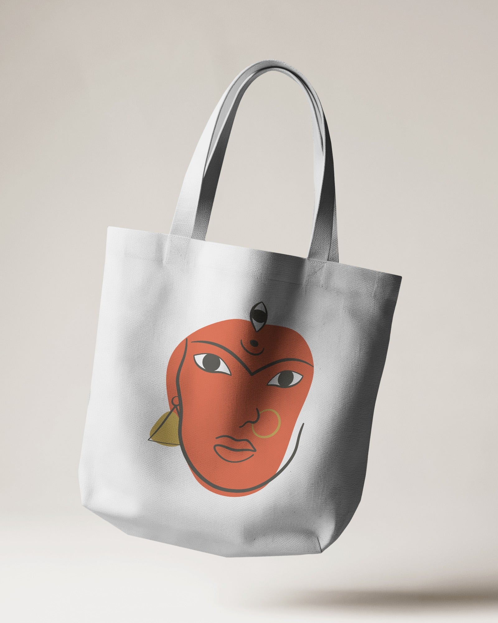 The Ziddi Prints-Durga Ma-Small Tote Bag Zipper