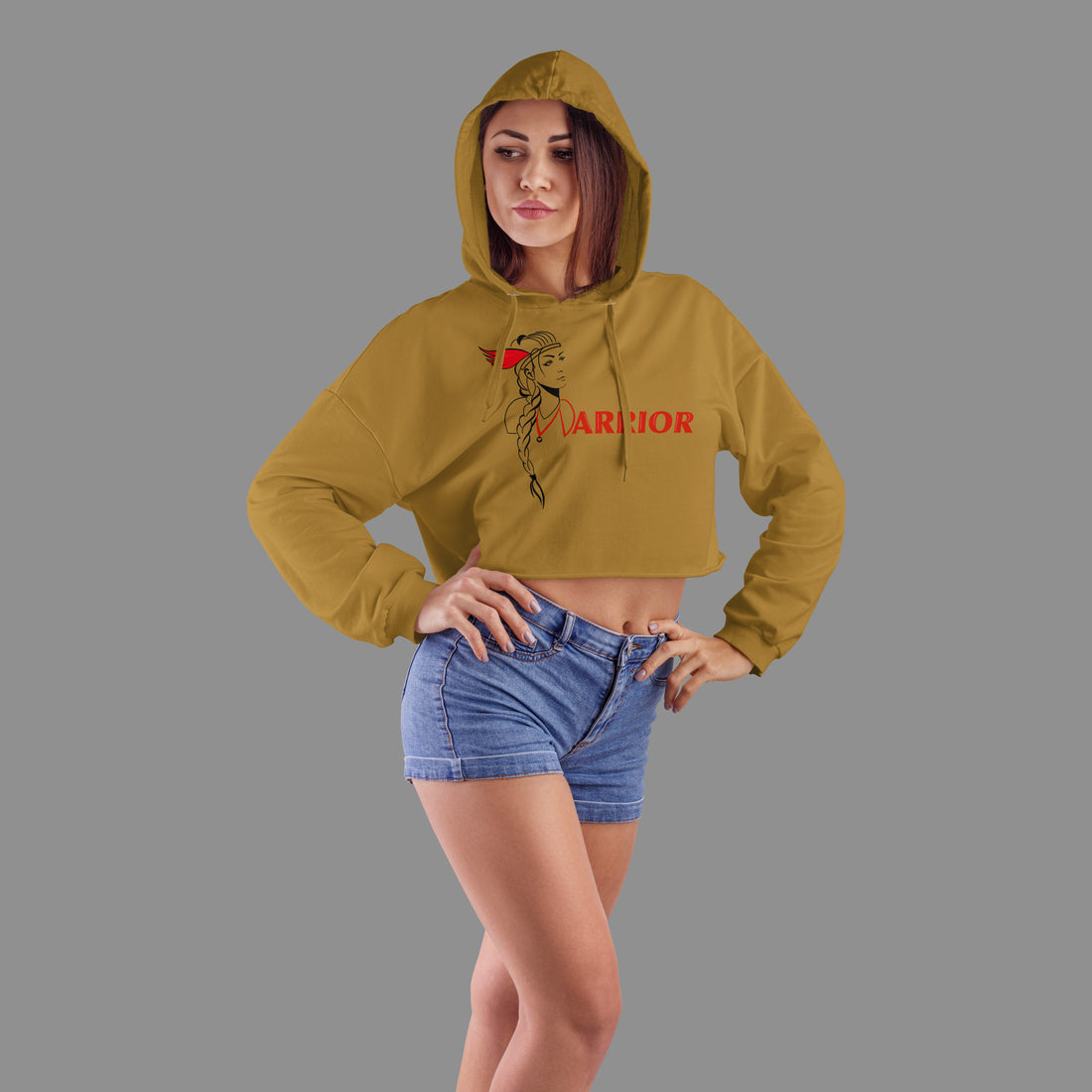 The Ziddi Prints-Warrior-Crop Hoodie