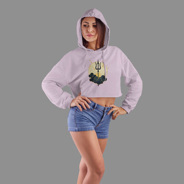 The Ziddi Prints- Trident In Cloud- Female Crop Hoodie