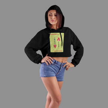 The Ziddi Prints-Thorny Rose-Crop Hoodies