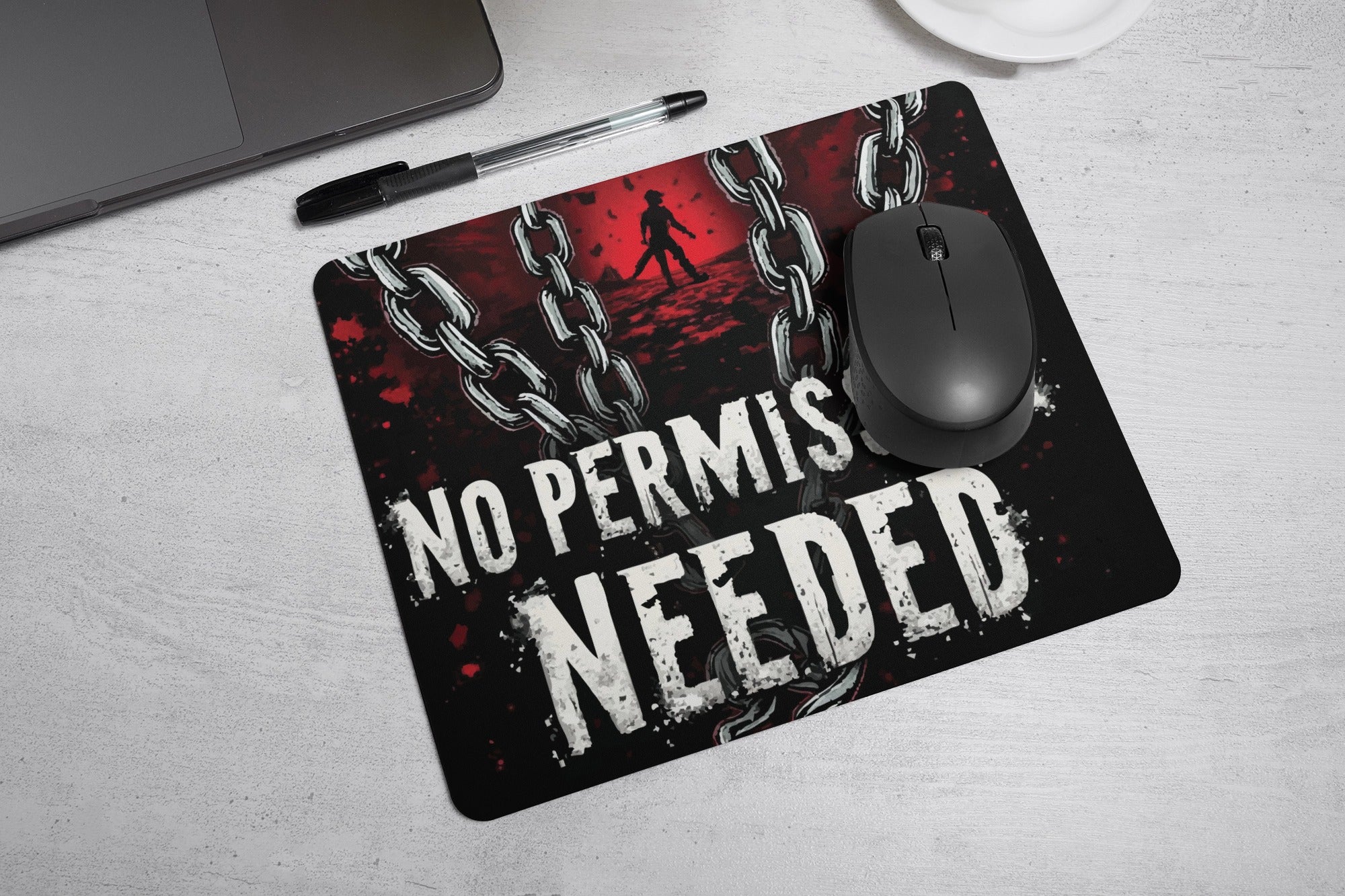 The Ziddi Prints- No Permission Needed- Mouse Pad