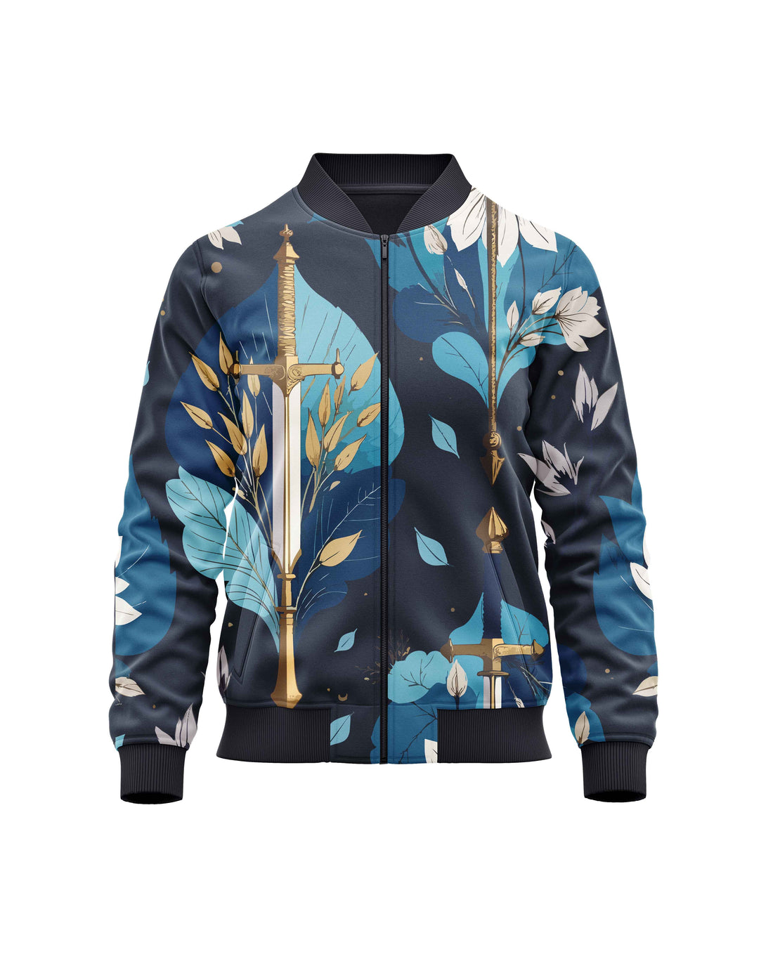 The Ziddi Prints-Sword Pattern- All over print Women's Bomber Jacket