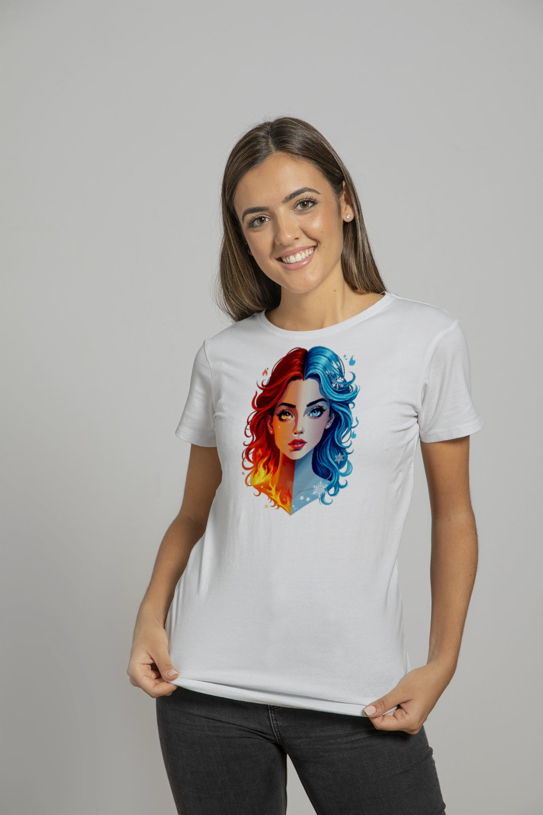 Ziddi Prints Cool Woman on Fire Supima T-Shirt – Embrace Passion and Power