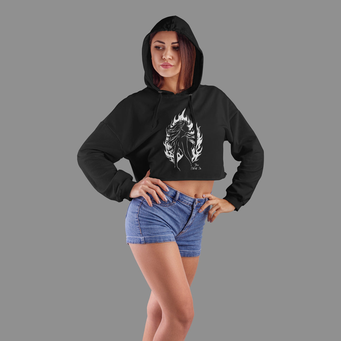 The Ziddi Prints-Fire WITHIN -Crop Hoodie—where bold style meets unmatched comfort