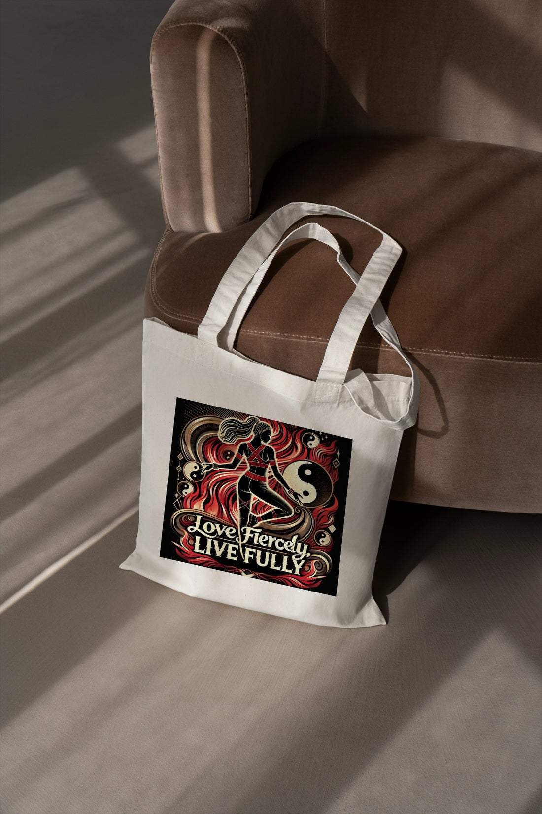 Ziddi Prints - Love Fiercely, Live Fully Everyday Large Tote Bag