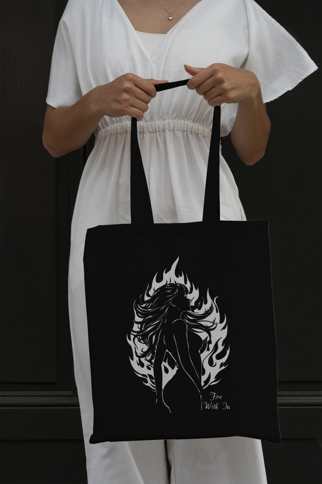 Ziddi Prints'-Fire Within - Small Tote Bag Zipper -A perfect blend of style, strength