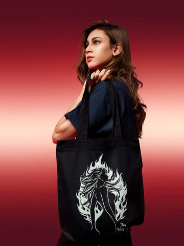 Ziddi Prints'-Fire Within - Small Tote Bag Zipper -A perfect blend of style, strength