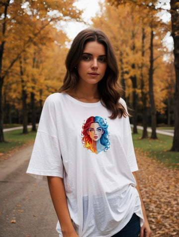 Ziddi Prints Cool Woman on Fire OverSized T-Shirt – Ignite Your Passion with Style