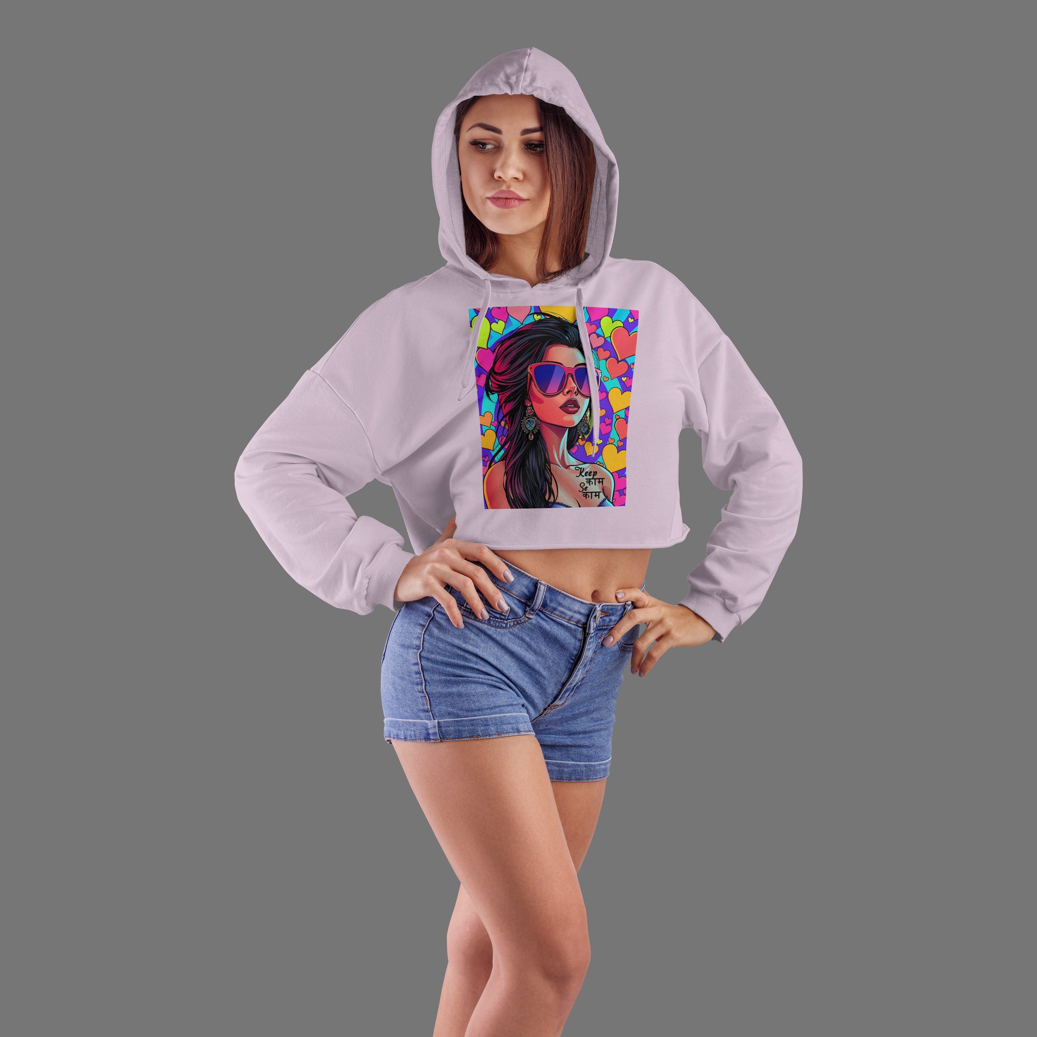 Ziddi Prints – Crop Hoodies: Keep Kaam Se Kaam