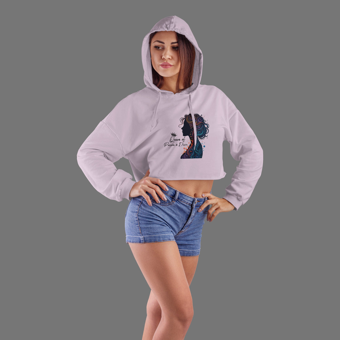 Ziddi Prints – Crop Hoodies: Queen of Passion & Desire