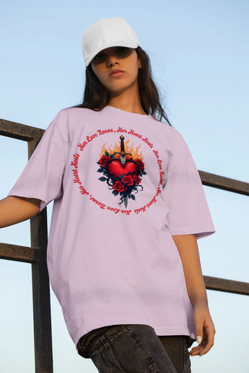 Ziddi Prints - Her Love Burns, Her Heart Heals Oversized Classic T-Shirt