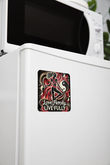 "Ziddi Prints Fridge Magnet – Love Fiercely, Live Fully