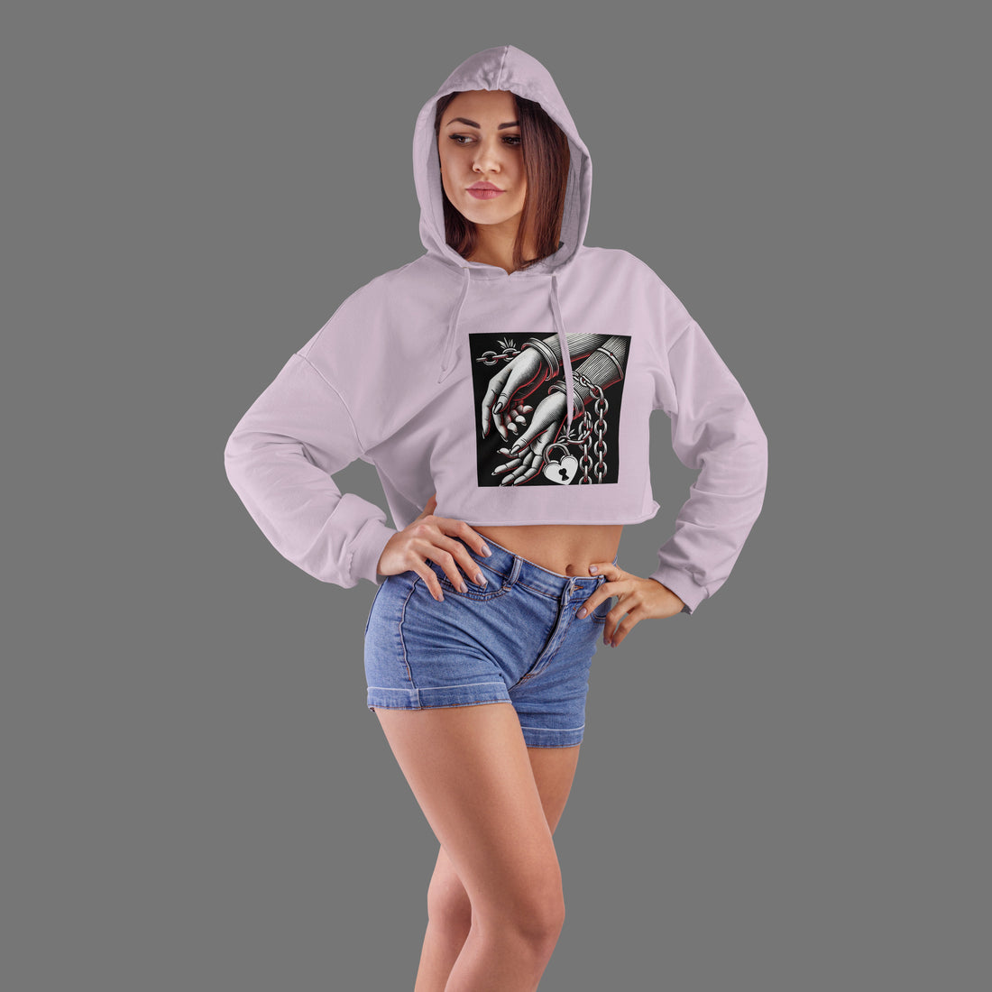 Ziddi Prints - Nerves of Steel Crop Hoodie