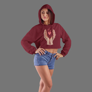 Ziddi Prints Pure Love Crop Hoodie – Spread the Love in Cozy Style