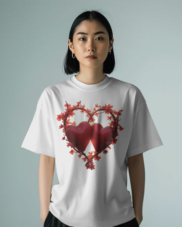 Ziddi Prints -Two Hearts Oversized Classic T-Shirt